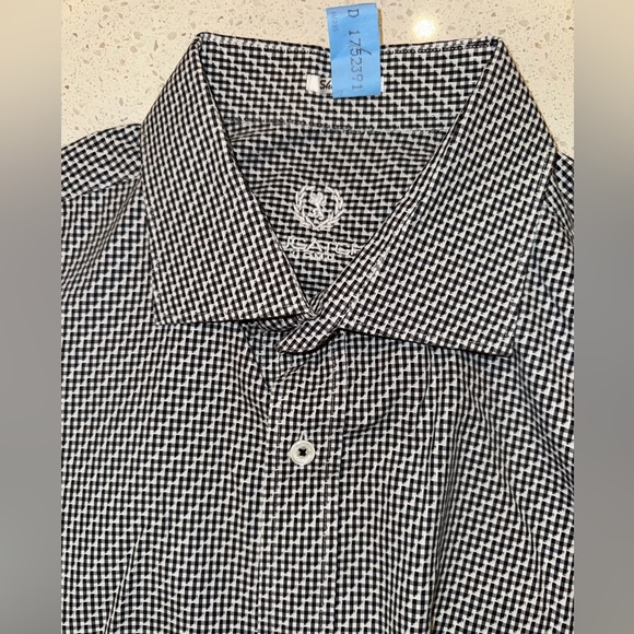 Bugatchi Men’s XL Shaped Fit Casual Button Down Dress LS  Shirt Black Checkered - Picture 4 of 8